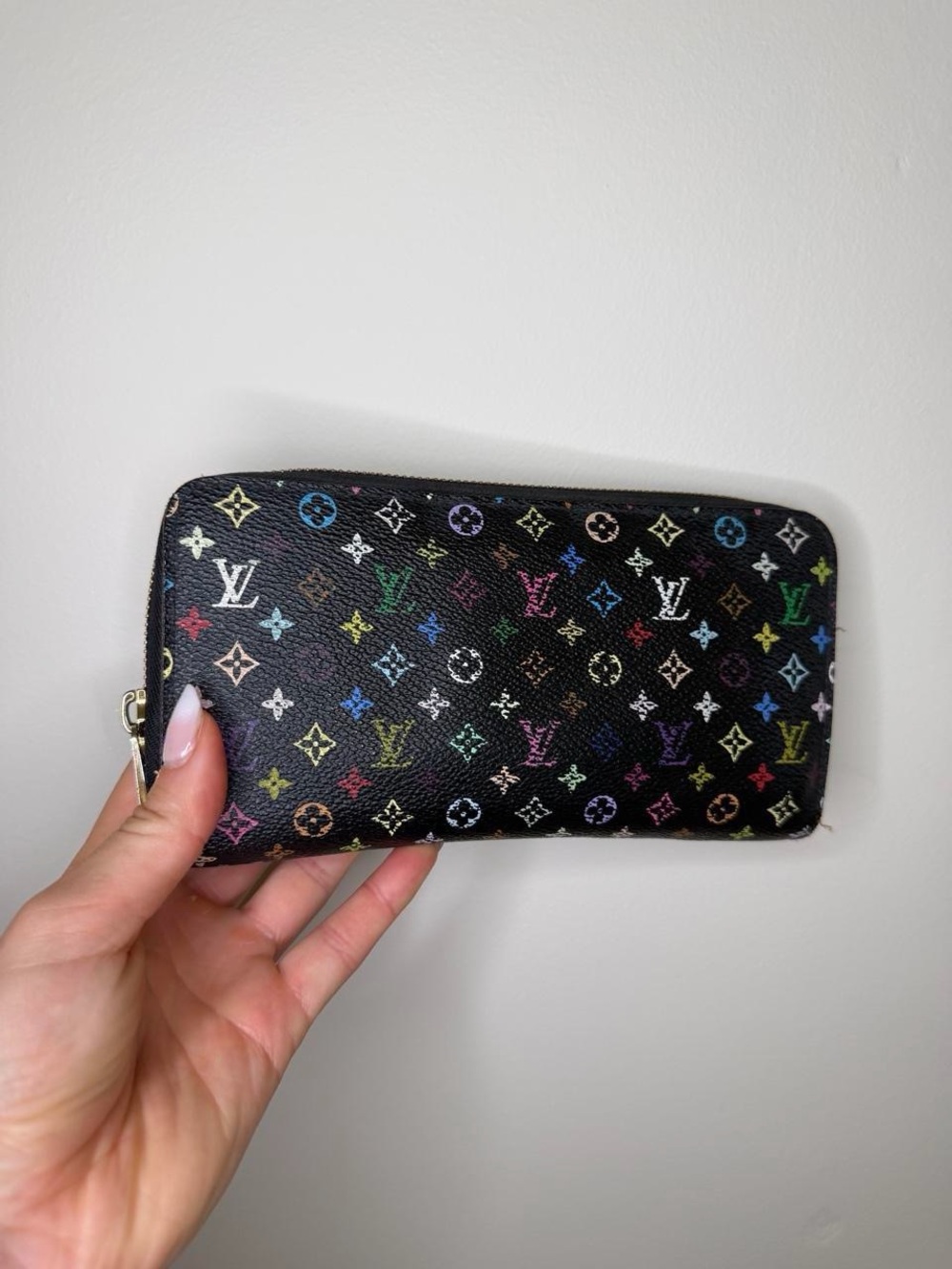 Louis Vuitton Multicolor Multicolore Monogram Pattern Zippy Wallet Authentic